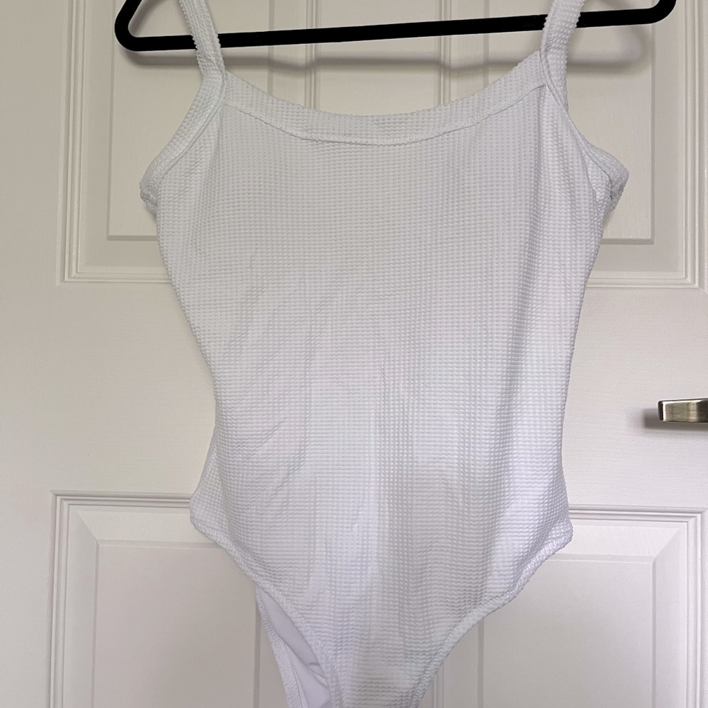 Aerie cheeky one piece in white size medium